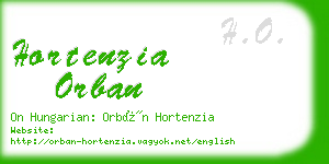 hortenzia orban business card